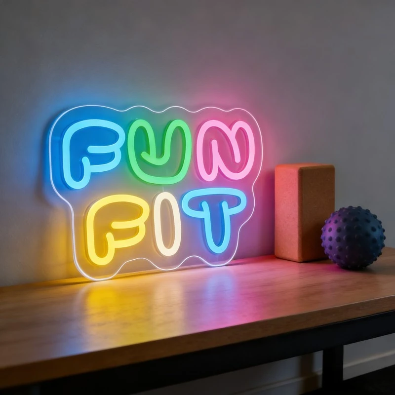 Yoga Fitness Room - Eğlenceli Neon LED Tabela Karikatür Harf