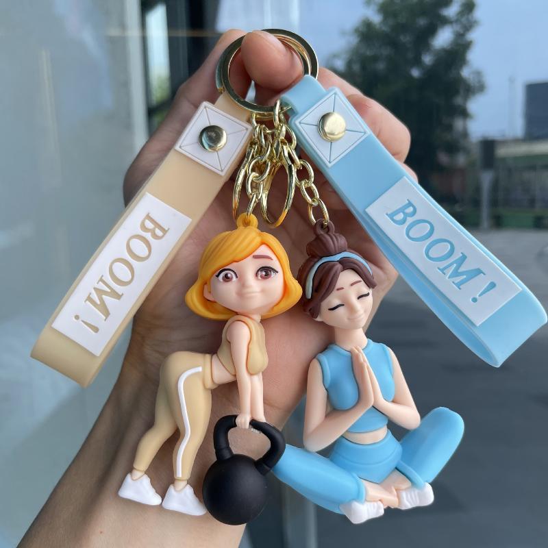 Yoga Fitness Gifts - Karikatür Yaratıcılık Sevimli Yoga Kız Silikon