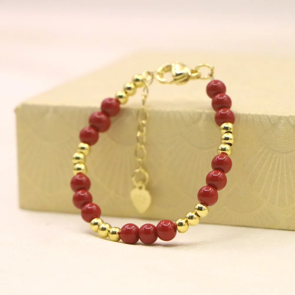 Yoga Fitness Gifts - Charm Güzel Kırmızı Bilezik Bebek Kız
