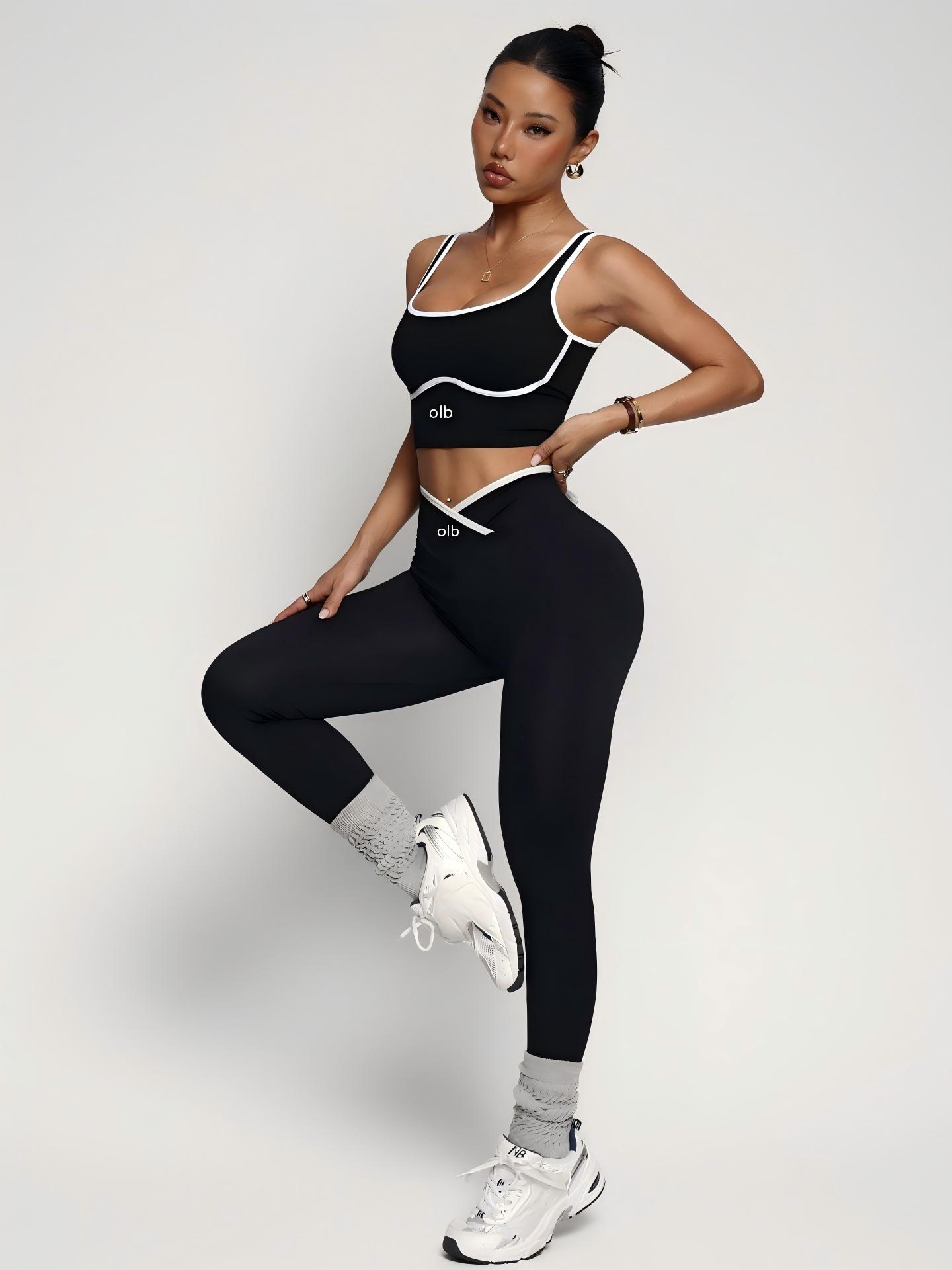 Yoga Fitness Set - 2 parçalı yeni spor sütyeni, atlet