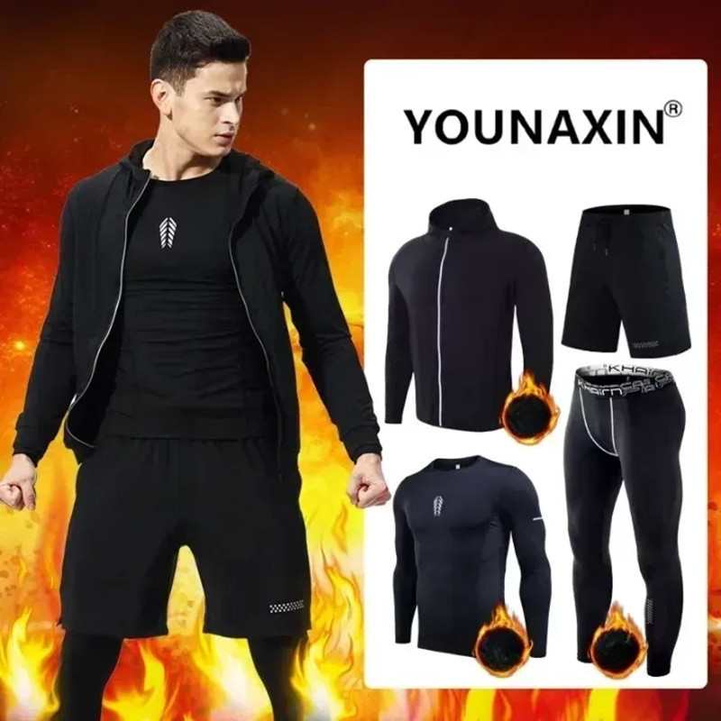 Yoga Fitness Set - 4 parçalı erkek spor giyim seti