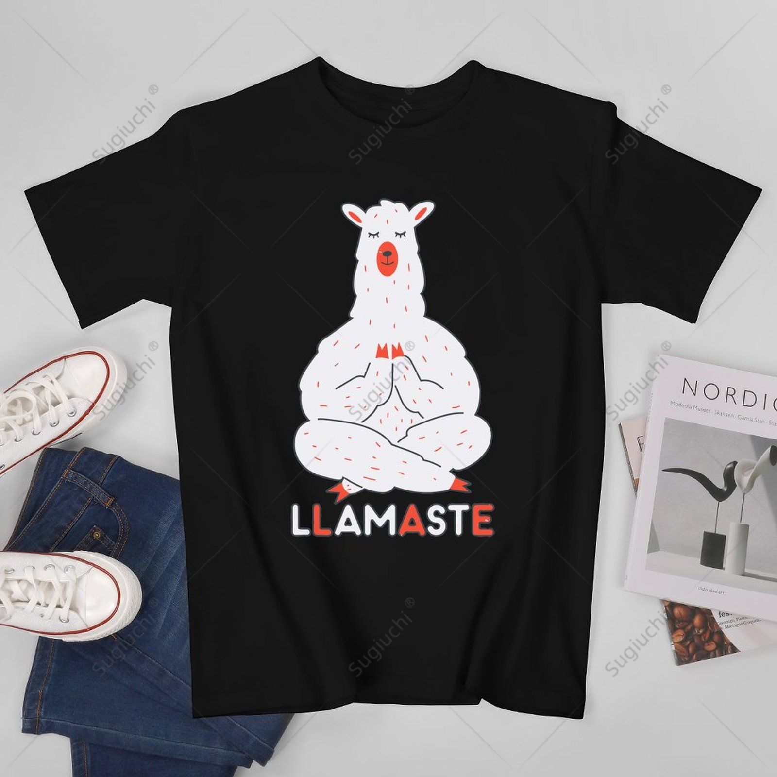 Yoga Fitness Gifts - Unisex Erkek Llamaste Komik Zen Alpaka