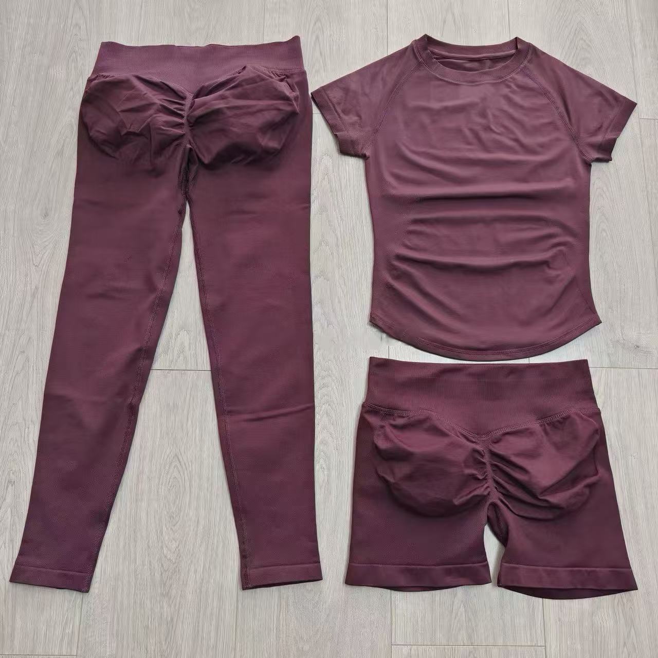 Yoga Fitness Set - 2 Parça Spor Setleri Kısa Kollu