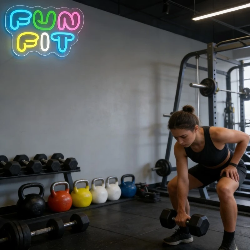 Eğlenceli Neon LED Tabela Kari - Yoga Fitness Room incelemesi ve fiyatı